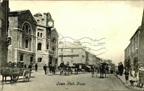 Naas Town Hall old photo postcard